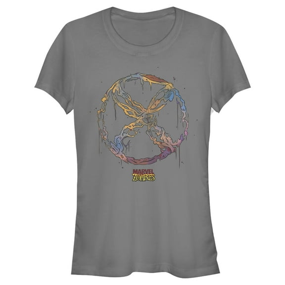 Junior's Marvel Zombies X-Men Logo  Graphic Tee Charcoal X Large