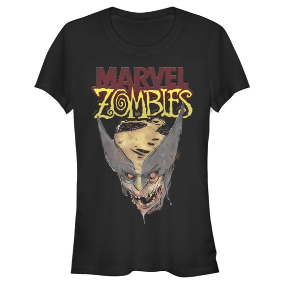 Junior's Marvel Zombies X-Men Wolverine Face Graphic Tee Black 2X Large