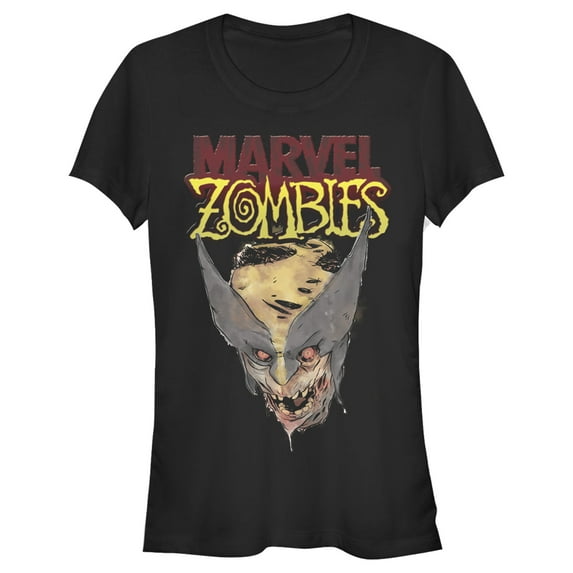 Junior's Marvel Zombies X-Men Wolverine Face Graphic Tee Black X Large