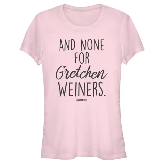 Junior's Mean Girls And None for Gretchen Wieners Graphic Tee Light Pink Large