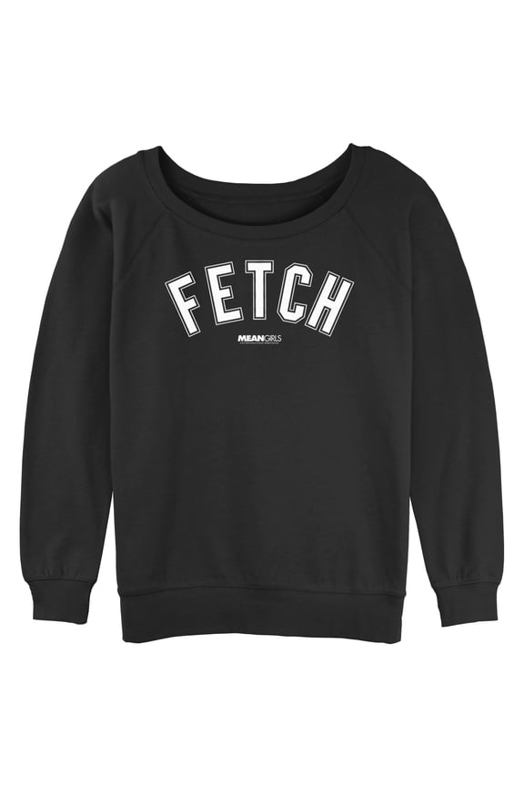 Junior's Mean Girls Collegiate Fetch Sweatshirt Black Small