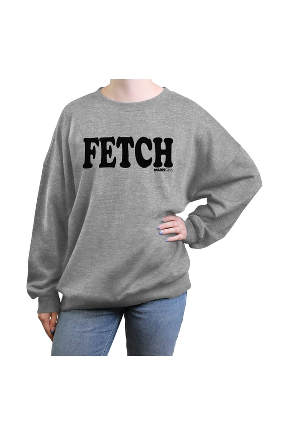 Junior's Mean Girls Fetch Sweatshirt Heather Gray Medium