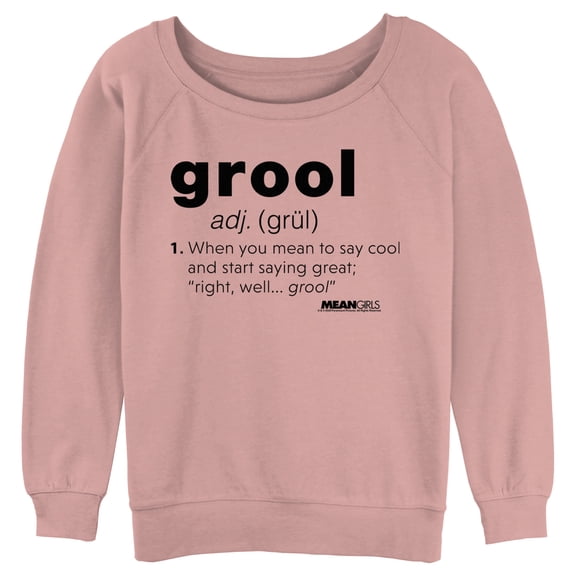 Junior's Mean Girls Grool Definition Sweatshirt Desert Pink 2X Large