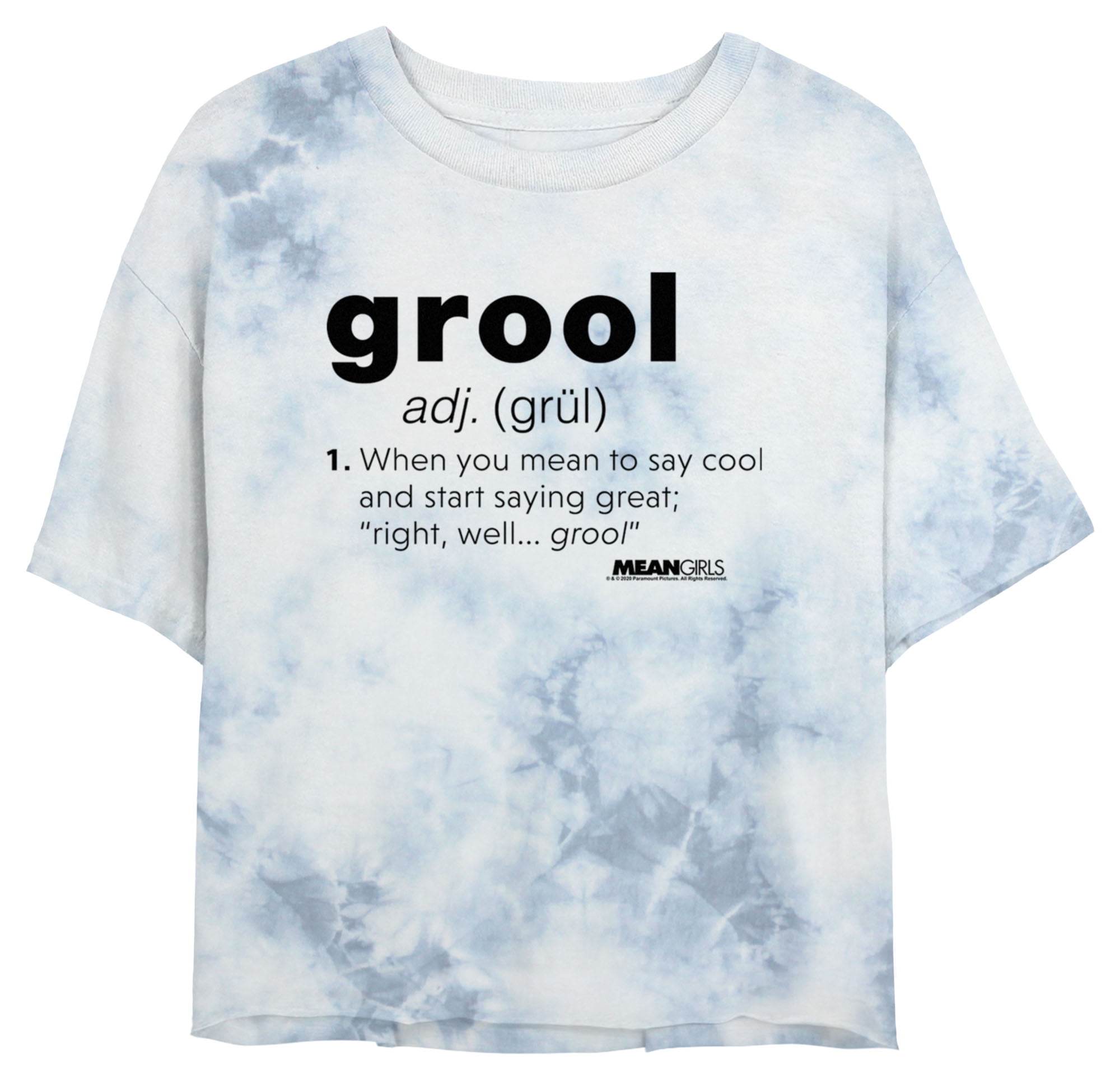 grool Junior's Mean Girls Grool Meaning Graphic Crop T-Shirt White/Blue Small -  Walmart.com