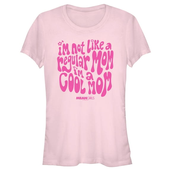 Junior's Mean Girls I'm Not a Regular Mom Retro Graphic Tee Light Pink Small