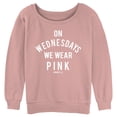 thumbnail image 1 of Junior's Mean Girls On Wednesdays We Wear Pink White Bold Sweatshirt Desert Pink Small, 1 of 3