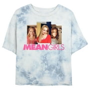 Junior's Mean Girls Plastics Portraits Graphic Crop T-Shirt White/Blue Small