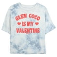 thumbnail image 1 of Junior's Mean Girls Retro Glen Coco Is My Valentine Graphic Crop T-Shirt White/Blue Small, 1 of 4