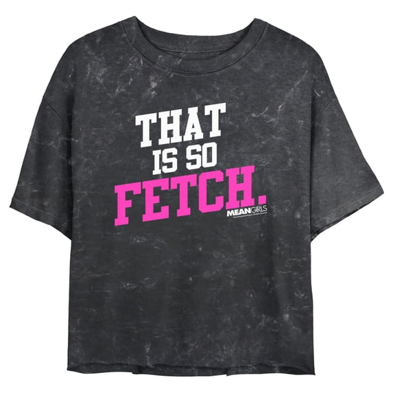 Junior's Mean Girls That Is So Fetch Quote Graphic Crop T-Shirt Black 2X Large