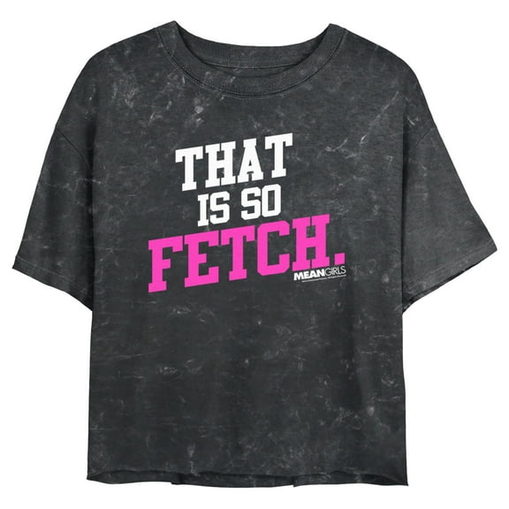 Junior's Mean Girls That Is So Fetch Quote Graphic Crop T-Shirt Black X Large