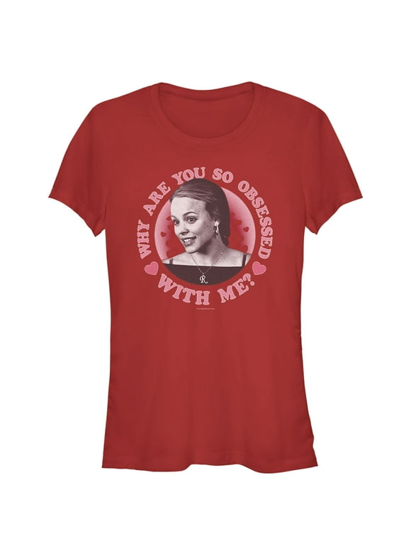 Junior's Mean Girls Valentine's Day Regina George Why are You so Obsessed With Me  Graphic Tee Red X Large