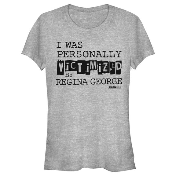 Junior's Mean Girls Victimized by Regina George Graphic Tee Athletic Heather Medium