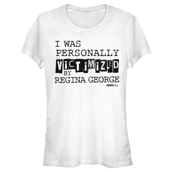 Junior's Mean Girls Victimized by Regina George Graphic Tee White Small