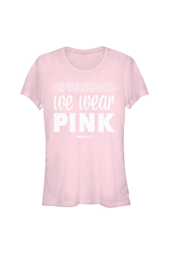 Junior's Mean Girls We Wear Pink Quote Graphic Tee Light Pink Medium