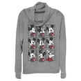 thumbnail image 1 of Junior's Mickey & Friends All Emotions Grid  Cowl Neck Sweatshirt, 1 of 4