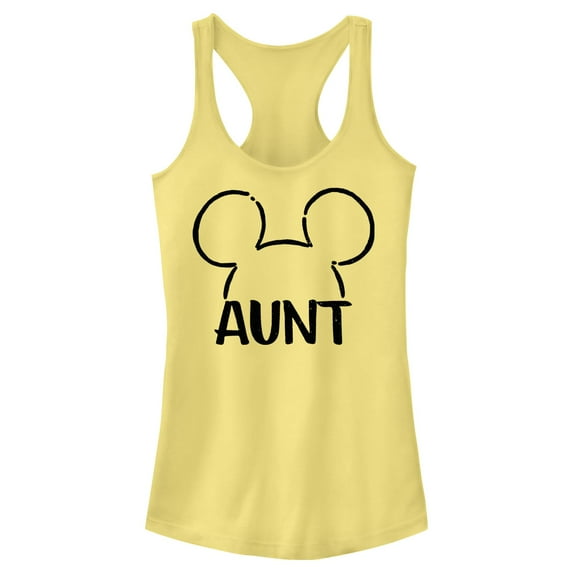 Junior's Mickey & Friends Aunt Line Ears Racerback Tank Top