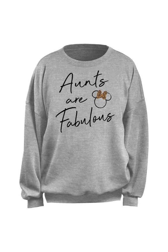 Junior's Mickey & Friends Aunts Are Fabulous Minnie Sweatshirt Heather Gray Medium