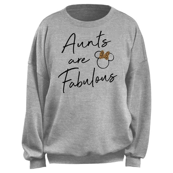 Junior's Mickey & Friends Aunts Are Fabulous Minnie Sweatshirt Heather Gray X Small