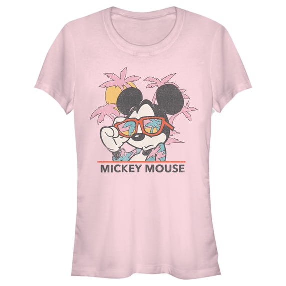 Junior's Mickey & Friends Beach Ready Mickey Mouse Graphic Tee Light Pink Medium