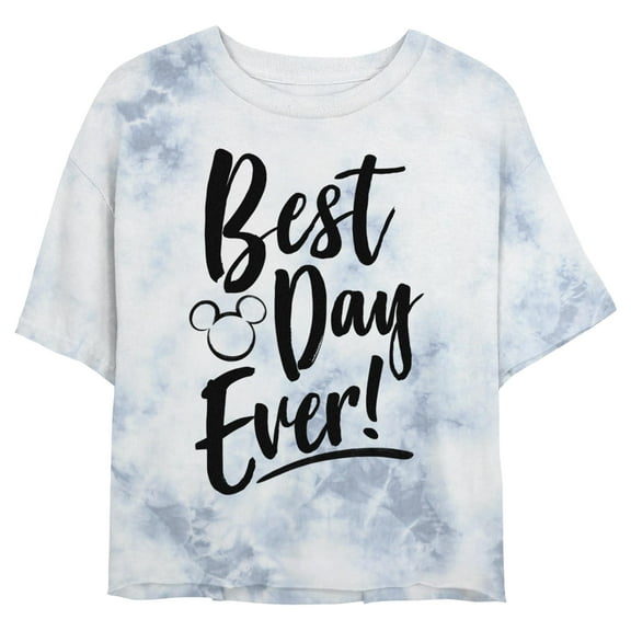 Junior's Mickey & Friends Best Day Ever Quote Graphic T-Shirt