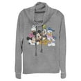 thumbnail image 1 of Junior's Mickey & Friends Club House Group Shot Cowl Neck Sweatshirt, 1 of 4