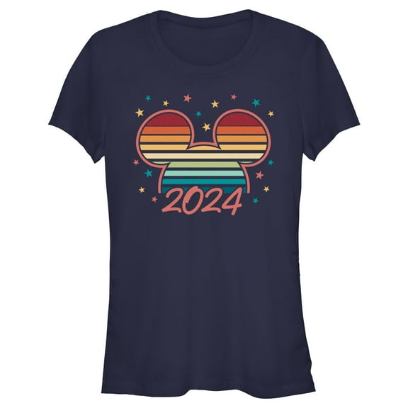 Junior's Mickey & Friends Colorful Retro Sunset 2024 Graphic T-Shirt