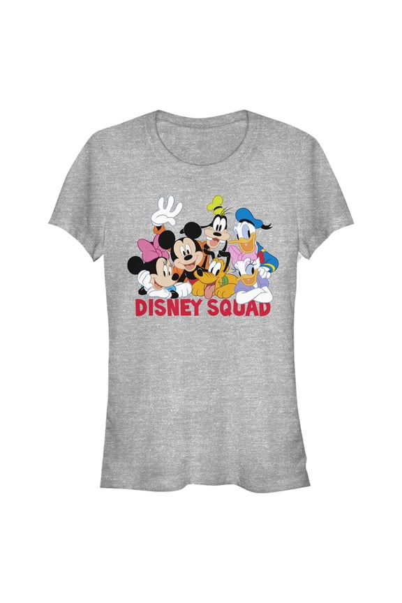 Junior's Mickey & Friends Disney Squad Group Shot  Graphic Tee Athletic Heather Medium