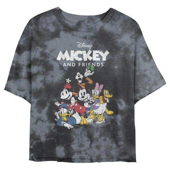 Junior's Mickey & Friends Distressed Squad Graphic T-Shirt