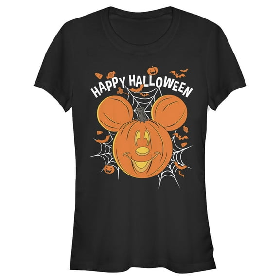 Junior's Mickey & Friends Halloween Mouse-O'-Lantern Graphic Tee Black Medium