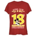 thumbnail image 1 of Junior's Mickey & Friends It's My 18th Birthday  Graphic Tee Red X Large, 1 of 3