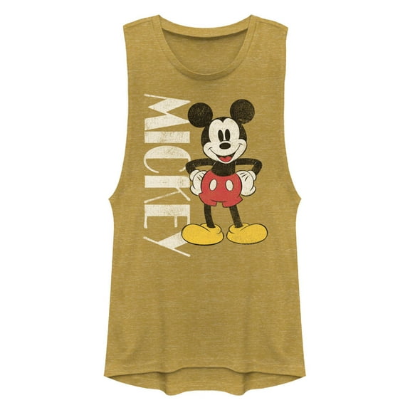 Junior's Mickey & Friends Large 90's  Festival Muscle Graphic T-Shirt