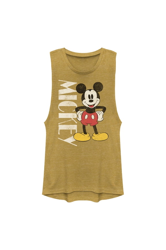 Junior's Mickey & Friends Large 90's  Festival Muscle Graphic T-Shirt
