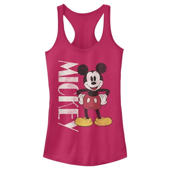 Junior's Mickey & Friends Large 90's  Racerback Tank Top