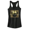thumbnail image 1 of Junior's Mickey & Friends Leopard Square Minnie Racerback Tank Top Black X Large, 1 of 5
