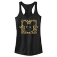 thumbnail image 1 of Junior's Mickey & Friends Leopard Square Racerback Tank Top Black Small, 1 of 5