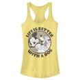 thumbnail image 1 of Junior's Mickey & Friends Life is Better with a Dog Racerback Tank Top Banana X Large, 1 of 4
