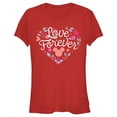 thumbnail image 1 of Junior's Mickey & Friends Love Forever Heart Graphic Tee Red Medium, 1 of 3