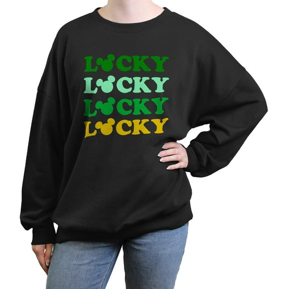 Junior's Mickey & Friends Lucky Stack Sweatshirt