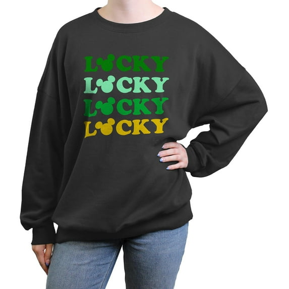 Junior's Mickey & Friends Lucky Stack Sweatshirt