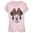 thumbnail image 1 of Junior's Mickey & Friends Minnie Mouse Cheetah Print Bow  Graphic Tee Light Pink Medium, 1 of 2