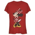 thumbnail image 1 of Junior's Mickey & Friends Minnie Mouse Portrait Distressed  Graphic Tee Red Small, 1 of 3