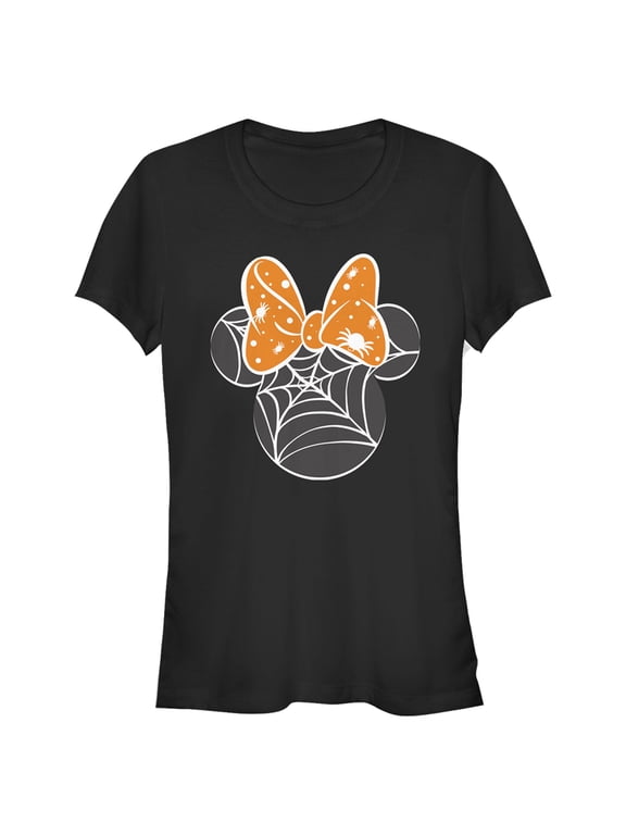 Junior's Mickey & Friends Minnie Web Silhouette Graphic Tee Black Small
