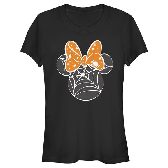 Junior's Mickey & Friends Minnie Web Silhouette Graphic Tee Black X Large