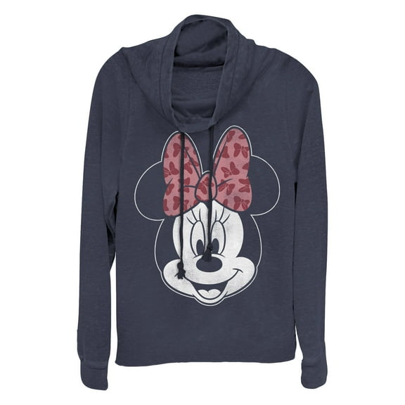 Junior's Mickey & Friends Modern Minnie Cowl Neck Sweatshirt