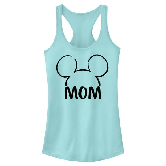Junior's Mickey & Friends Mom Line Ears  Racerback Tank Top