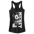 thumbnail image 1 of Junior's Mickey & Friends Retro Leaning Racerback Tank Top Black Large, 1 of 5