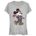 thumbnail image 1 of Junior's Mickey & Friends Retro Lumberjack Mickey Mouse  Graphic Tee Athletic Heather X Large, 1 of 3