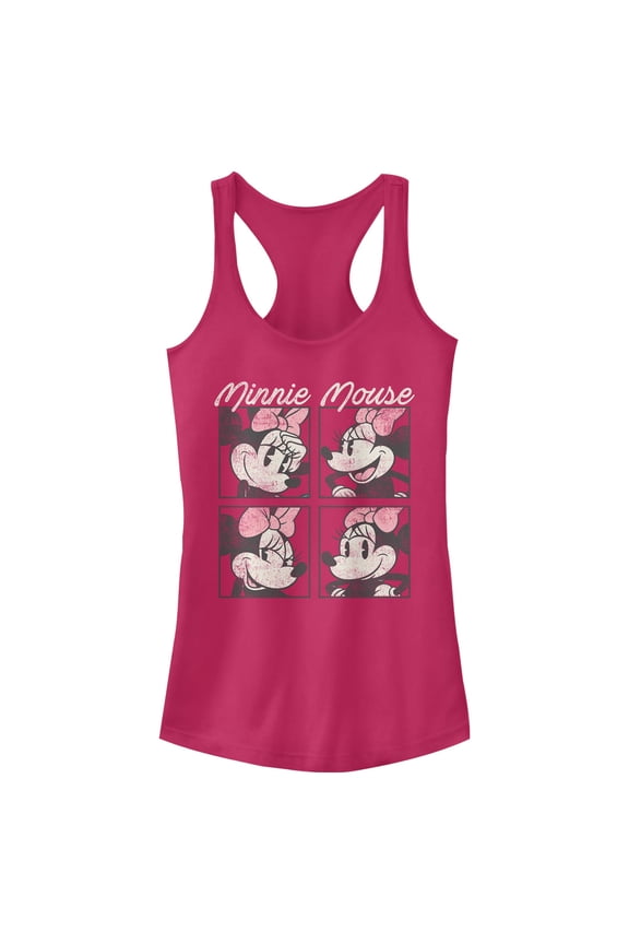 Junior's Mickey & Friends Retro Minnie Boxes Racerback Tank Top
