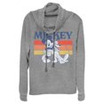 thumbnail image 1 of Junior's Mickey & Friends Retro Pluto and Mickey Mouse Cowl Neck Sweatshirt Gray Heather Large, 1 of 4
