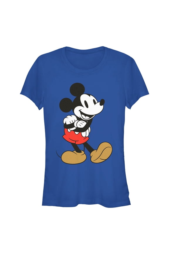 Junior's Mickey & Friends Retro Pose  Graphic Tee Royal Blue Large